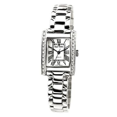 Royal Crown นาฬิกาข้อมือผู้หญิง สายสแตนเลส ประดับเพชร cz อย่างดี รุ่น 6306 (สี Silver)