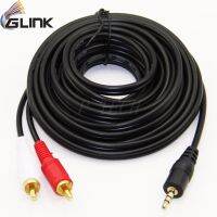 [ส่งเร็วพิเศษ!] GLINK 3.5mm male to 2RCA Y AV cable Gold Plated audio cable5m - intl