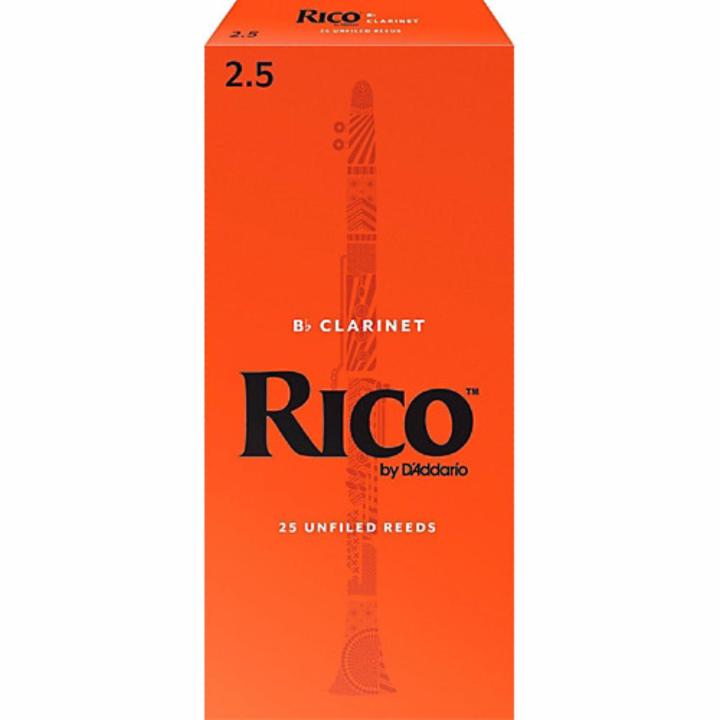 rico-ลิ้นบีแฟลต-คลาริเน็ต-กล่องส้ม-bb-clarinet-reeds-orange-box-no-2-5-กล่องละ-25-อัน