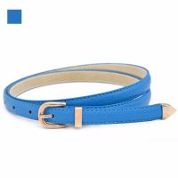 เข็มขัดผู้หญิง เข็มขัด ผู้หญิง เข็มขัด New Fashion and Easy Collocation Pattern PU Leather and Metal Belt for Woman and Girls - Blue