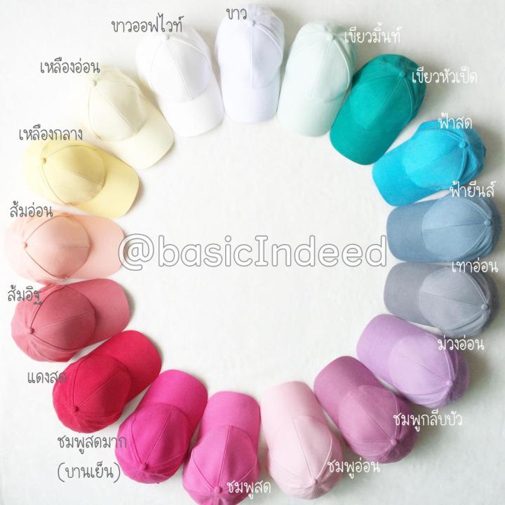 basic-indeed-หมวกแก๊ปสีพื้นทรงสวย-ฟ้าสด