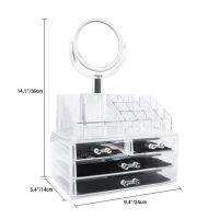 Acrylic Cosmetic Organize ชั้นเก็บเครื่องสำอางค์พร้อมกระจกแต่งหน้า