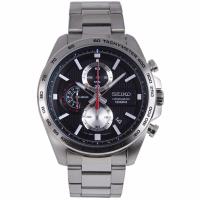 SEIKO Sport นาฬิกาข้อมือผู้ชาย Chronograph เรือนสแตนเลสหน้าปัดดำ รุ่น SSB255P1 - Black