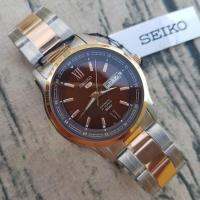 SEIKO 5 Jumbo Size Automatic Mens Watch สายสแตนเลส 2 กษัตริย์ รุ่น SNKP18K1 - สีเงิน / สีPinkgold