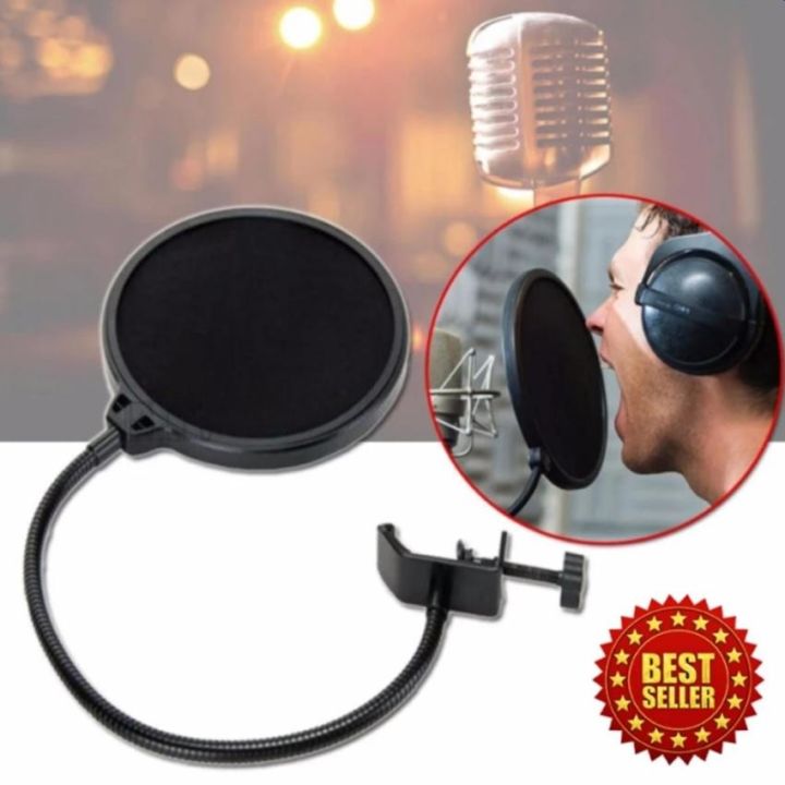 foco-ที่กันลม-ป๊อปฟิลเตอร์-สตูดิโอไมโครโฟน-studio-microphones-mic-pop-filter-mask-shield-protection-รุ่น-mft201-wu-black