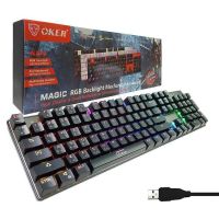 [ส่งเร็วพิเศษ!] OKER Magic RGB Backlight Mechanical Keyboard Blue Switch รุ่น K84 (สีดำ)