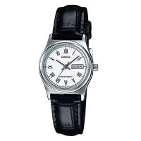 นาฬิกา รุ่น Casio นาฬิกาข้อมือผู้หญิง สายหนัง สีดำ รุ่น LTP-V006L-7B ( Black ) นาฬิกาข้อมือ
