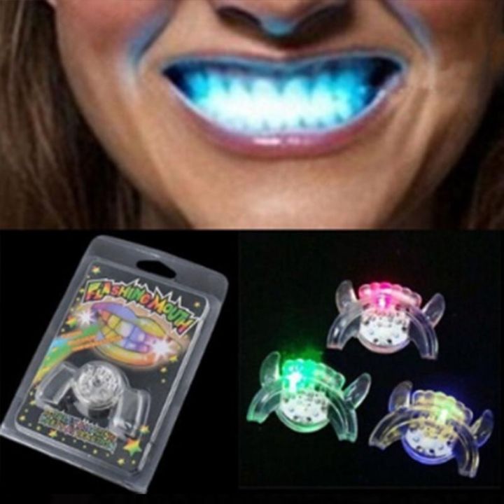 ฟันเรืองแสง-ไฟ-led-กระพริบ-สำหรับใส่เล่นวันฮัลโลวีน-สีใส