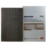 (20แผ่น) 3M 7440 Scotch-Brite แผ่นใยขัดสีน้ำตาลหยาบมาก 6 นิ้วx9 นิ้ว