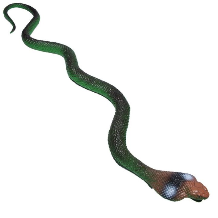 cfdtoy-งูปลอม-งูยางแผ่แม่เบี้ย-มี3สี-น้ำตาล-เขียว-ขายคละสี-tc0603
