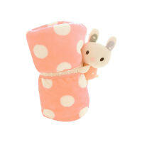 Getagift ผ้าห่ม Lovely Rabbit ลายจุด (สีชมพู)