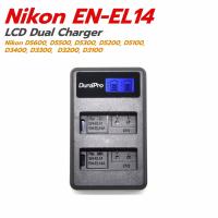 แท่นชาร์จแบตเตอรี่ กล้องนิคอน EN-EL14 LCD Dual Charger for Nikon D5500, D5300, D5200, D5100, D3300,  D3200, D3100