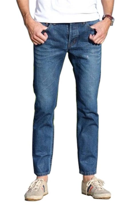 golden-zebra-jeans-กางเกงยีนส์ขากระบอกเล็ก-ฟอกจัสติน-ผ้าริมแดง