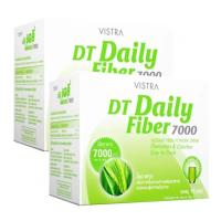 VISTRA DT Daily Fiber 7000 ใยอาหารผสมคลอโรฟิลล์ ดีท็อกลำไส้ล้างสารพิษ (10 ซอง) x 2 กล่อง