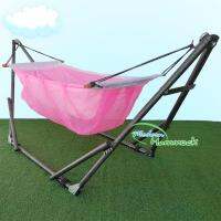 Modern Hammock เปลนอนเด็กแบบพับได้ขนาดกลาง(M)สไตล์ผ้าเปลมีมุ้งสีชมพู