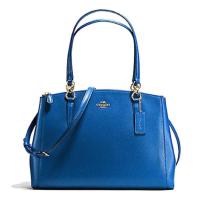 COACH แท้ หนังแท้ หนังฟอกแบบกันรอยขีดข่วน ใบใหญ่ สวยมาก ลดเยอะมาก COACH 36606 Crossgrain Leather Christi Handbag BRIGHT MINERAL