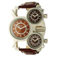 OULM นาฬิกาผู้ชาย สายหนังสีน้ำตาล Sport Watch รุ่น O-1167 - Silver / Brown