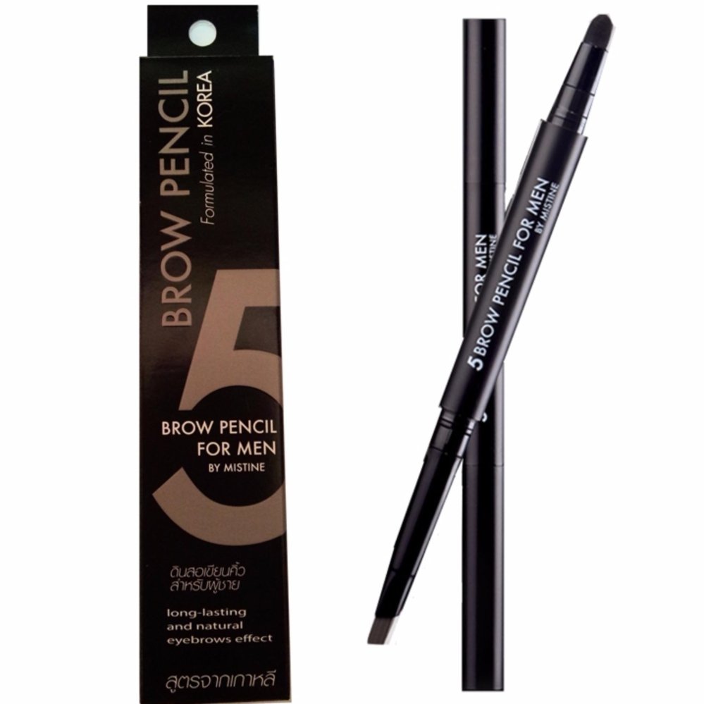 แนะนำ ดินสอเขียนคิ้วผู้ชาย Mistine 5 Brow Eyebrow Men Pencil Korea Man Cosmetics Template Vivid New Liner by Aof Pongsak