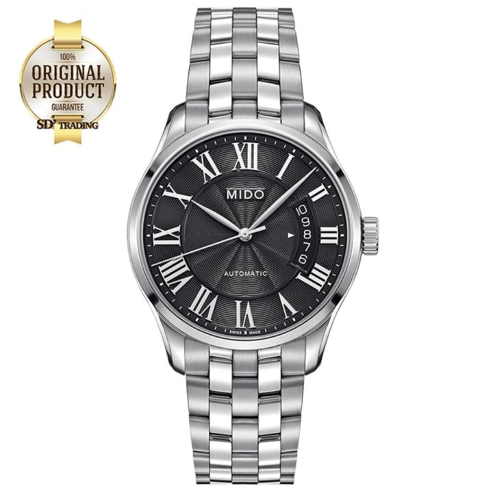 mido-belluna-ii-automatic-mens-watch-รุ่น-m024-407-11-053-00-silver-black