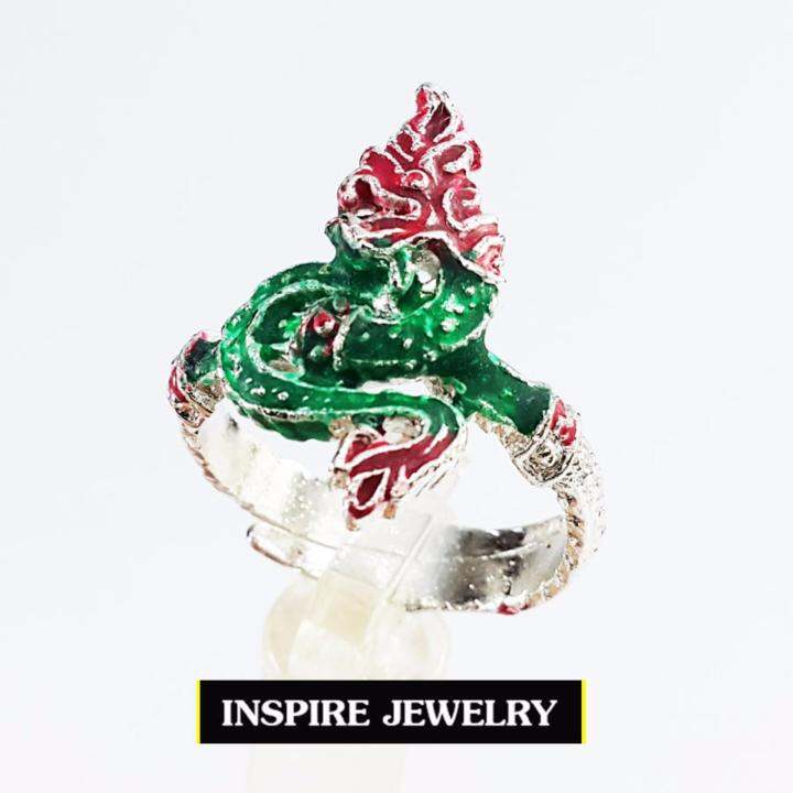 inspire-jewelry-แหวนพญานาคfree-size-งานลงยาคุณภาพ-นำโชค-เสริมดวง