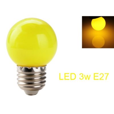 G2G หลอดไฟปิงปอง LED 3w ขั้วหลอด E27 สำหรับใช้ประดับตกแต่งได้ทั้งภายนอกและภายในอาคาร สีเหลือง จำนวน 1 ชิ้น
