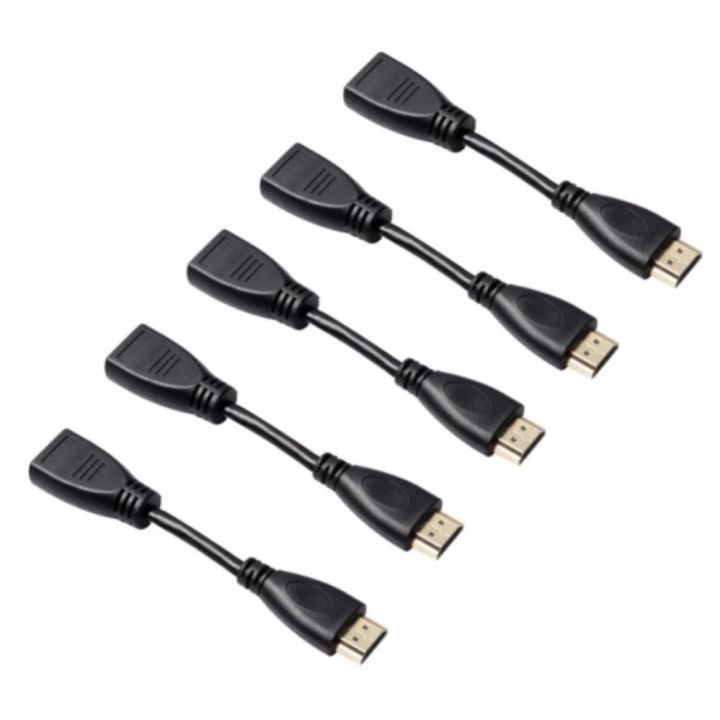 5pcs-สายแปลง-hdmi-male-to-female-arbitrary-angle-adjustabe-rotating-adapter-สายความยาว-30cm-สีดำ