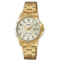 Casio standard Lady นาฬิกาข้อมือผู้หญิง สีทอง สายสแตนเลส รุ่น LTP-V004G-9BUDF