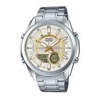 Casio นาฬิกาข้อมือ สายสเตนเลสสตีล รุ่น AMW-810D-9A - Silver/Gold  รับประกันศูนย์ 1 ปี   ของแท้