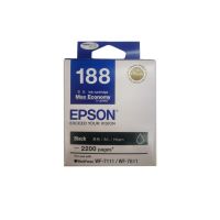 Epson 188 Black (T188190) หมึกพิมพ์อิงค์เจ็ต สีดำ จำนวน 1 ชิ้น  ใช้กับพริ้นเตอร์อิงค์เจ็ท เอปสัน WorkForce WF-7111 / 7611