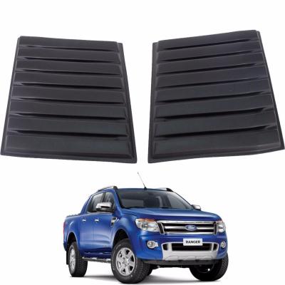 ตัวแปะจมูกสีดำ Matte Black Bonnet Vent Cover Hood Scoop สำหรับรถ Ford Ranger T6 2012-2016 (2 ชิ้น)