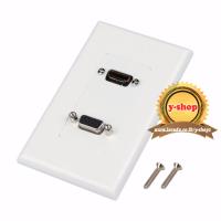 หน้ากากเต้ารับสาย ติดในผนัง แบบหัวงอ hdmi 1080P vga port WALL SOCKET