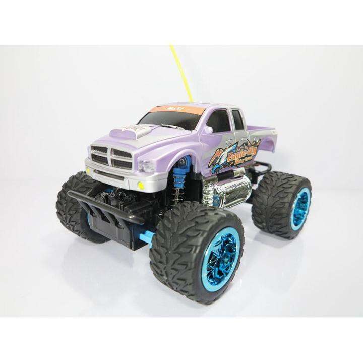 รถบังคับวิทยุ-super-giant-monster-truck-อัตราส่วน-1-24-วิ่งได้ทุกสภาพพื้นผิว-มีไฟหน้า-zonertoy-สีม่วง-ล้อฟ้า