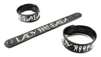 LADY GAGA ริสแบนด์ เลดี้ กาก้า  Wristband สายรัดข้อมือ กำไล วงร็อค พังค์ อีโม เดธเมทัล ป๊อป เกาหลี LGA20NA