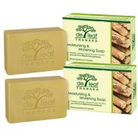 (แพ็คคู่) De Leaf Thanaka Moisturizing and Whitening Soap 100 g สบู่เดอลีฟ ทานาคา ผลิตภัณฑ์ทำความสะอาดผิวกาย  00073