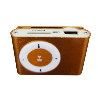 Mini Clip Metal USB MP3 Music Player Portable Sport Media Player  (Orange)
