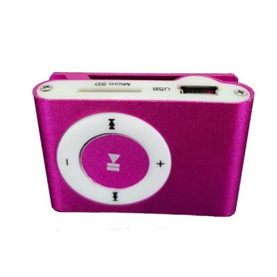 Mini Clip Metal USB MP3 Music Player Portable Sport Media Player  (Pink)