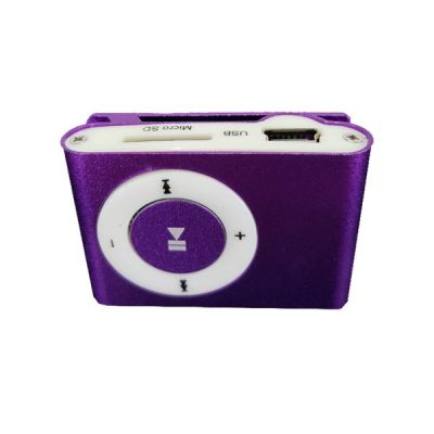 Mini Clip Metal USB MP3 Music Player Portable Sport Media Player  (Purple)