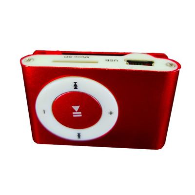 Mini Clip Metal USB MP3 Music Player Portable Sport Media Player  (Red)
