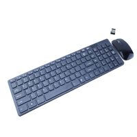 ULTRA THIN 2.4 Ghz Wireless PC Keyboard &amp; optical Mouse USB Receiver For DESKTOP Laptop Keyboard Mice Set (สีดำ)