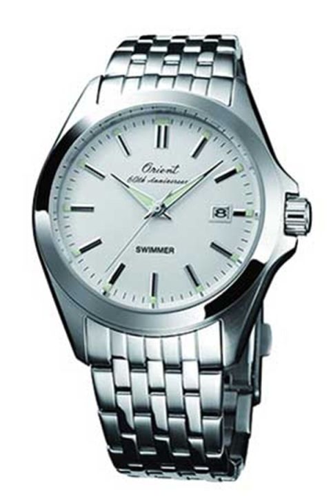 ORIENT SWIMMER ฉลองครบรอบ 60 ปี Limted Edition นาฬิกาข้อมมือชาย  สายสแตนเลส รุ่น SUND4002W0 - สีเงิน/สีขาว