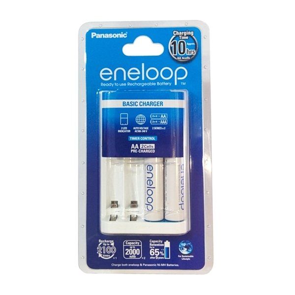 panasonic-ชุดชาร์จ-eneloop-ถ่านชาร์จ-aa-2-ก้อน-สีขาว-ฟรี-กล่องใส่ถ่าน