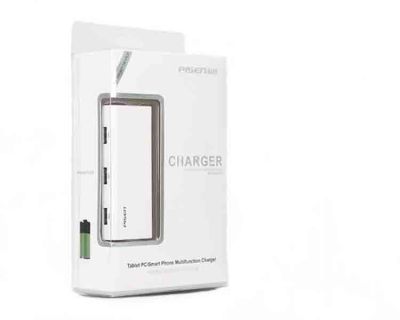 PISEN Multi-Charger แท่นชาร์จไฟ USB จำนวน 6 ช่อง 5V-2A สำหรับแท็บเล็ตพีซี/สมาร์ทโฟน ต่อใช้งานได้หลากหลายในเวลาเดียวกัน รวดเร็วและเสถียร - สีขาว