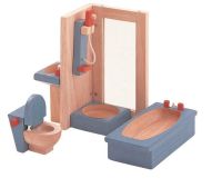PlanToys BATHROOM - NEO ชุดห้องน้ำ สไตล์ใหม่ เฟอร์นิเจอร์บ้านตุ๊กตา แปลนทอยส์ ของเล่นไม้ เสริมสร้างจินตนาการ ของเล่นเด็ก 3 ขวบ