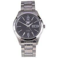 SEIKO 5 Automatic Mens Watch สีเงิน/สีดำ สายสแตนเลส รุ่น SNKM57K1