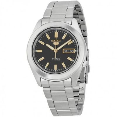 SEIKO 5 Automatic Mens Watch สีเงิน/สีดำ สายสแตนเลส รุ่น SNKM67K1