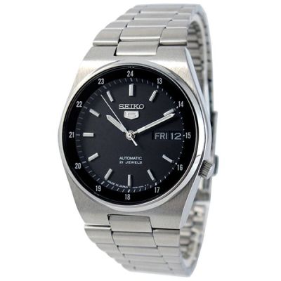 SEIKO 5 Automatic Mens Watch สีเงิน/สีดำ สายสแตนเลส รุ่น SNXM19K