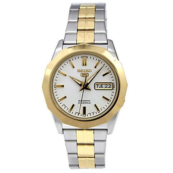 seiko-5-automatic-mens-watch-silver-gold-stainless-strap-snkg84k1