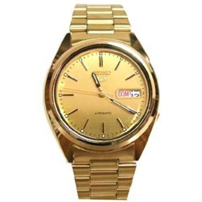 SEIKO 5 Automatic Mens Watch  สีทอง สายสแตนเลส รุ่น SNXL70K1