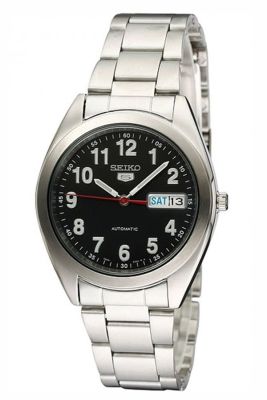 SEIKO 5 Automatic Mens Watch Stainless Strap SNXA07K - Silver/Black