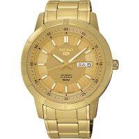 SEIKO 5 Jumbo Size Automatic Mens Watch สายสแตนเลสทอง รุ่น SNKN62K1 - สีทอง